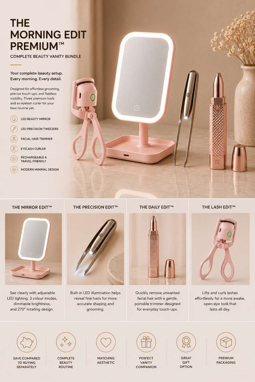 The Morning Edit Premium (Your 3-Minute Confidence Routine + Mirror)